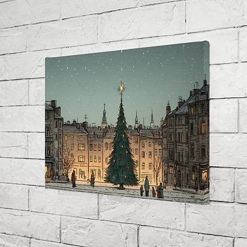Картина прямоугольная Новогодняя елка во дворе / 3D-принт – фото 3