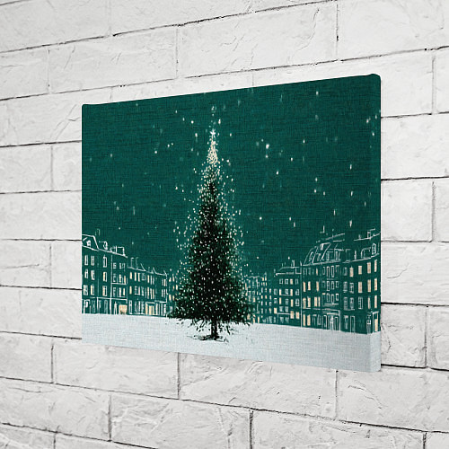 Картина прямоугольная Новый год в зеленом стиле / 3D-принт – фото 3