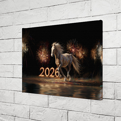 Картина прямоугольная 2026 Лошадь на фоне салюта / 3D-принт – фото 3
