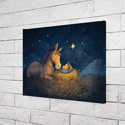 Картина прямоугольная Лошадка спит с жеребенком / 3D-принт – фото 3