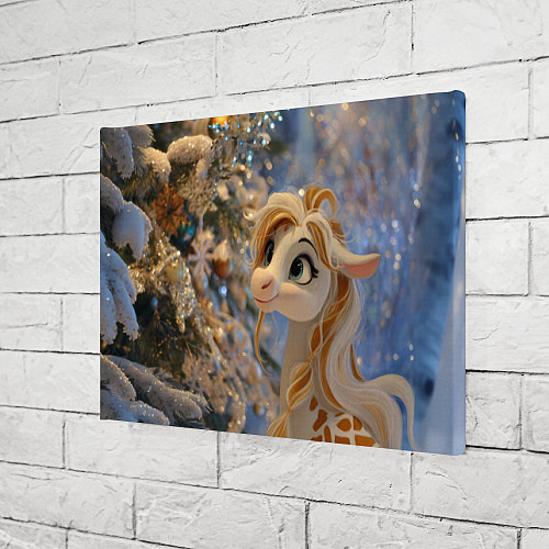 Картина прямоугольная Новогодняя лошадка в крапинку / 3D-принт – фото 3