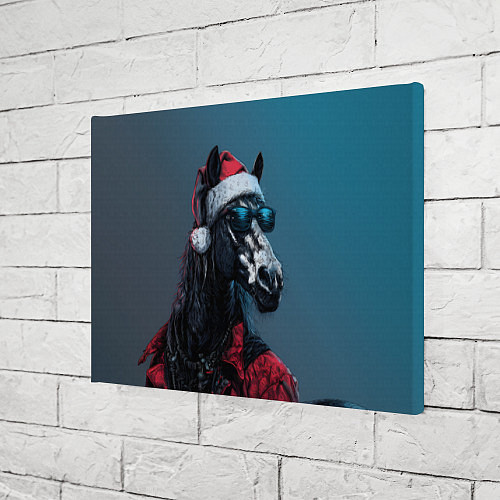 Картина прямоугольная Лошадь в новогоднем стиле / 3D-принт – фото 3