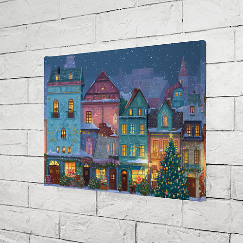 Картина прямоугольная Новогодний дворик / 3D-принт – фото 3