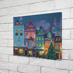 Холст прямоугольный Новогодний дворик, цвет: 3D-принт — фото 2