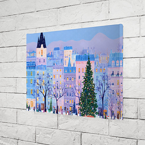 Картина прямоугольная Новогодний двор / 3D-принт – фото 3