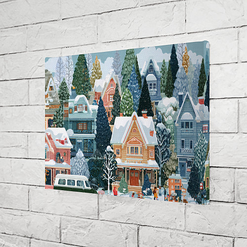 Картина прямоугольная Новогодний елочный двор / 3D-принт – фото 3