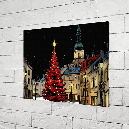 Картина прямоугольная Красная новогодняя елка / 3D-принт – фото 3