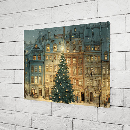 Картина прямоугольная Новогодний старый город / 3D-принт – фото 3