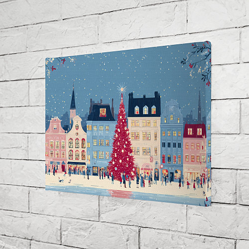 Картина прямоугольная Новогоднее гуляние у красной елки / 3D-принт – фото 3