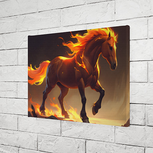 Картина прямоугольная Благородная огненная лошадь / 3D-принт – фото 3