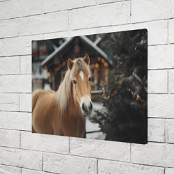 Холст прямоугольный Лошадь у новогодней елки, цвет: 3D-принт — фото 2