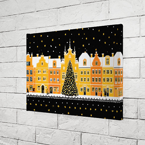 Картина прямоугольная Новогодняя ночь в городе / 3D-принт – фото 3