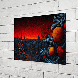 Холст прямоугольный Новый год в ночном городе, цвет: 3D-принт — фото 2