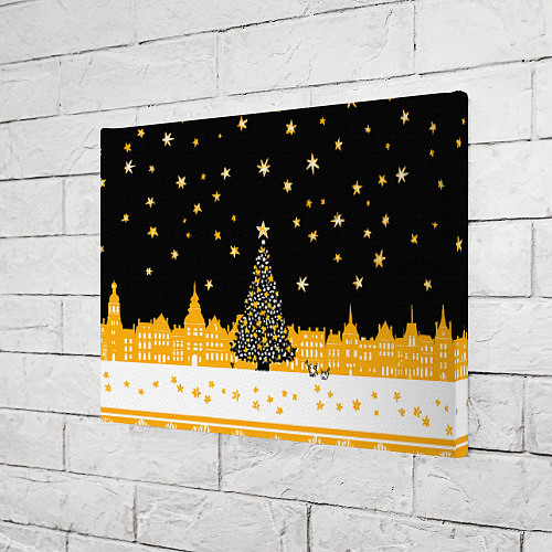 Картина прямоугольная Новый год в черно-желтом стиле / 3D-принт – фото 3