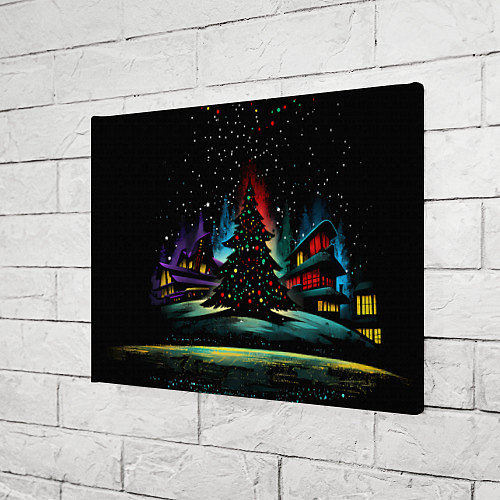 Картина прямоугольная Новый год на черном фоне / 3D-принт – фото 3