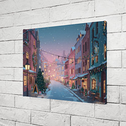 Холст прямоугольный Новогодняя улица, цвет: 3D-принт — фото 2