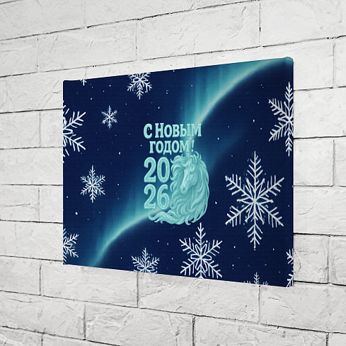 Картина прямоугольная С новым годом 2026 - лошадь / 3D-принт – фото 3