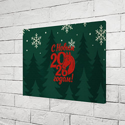 Холст прямоугольный С новым 2026 годом - красная надпись, цвет: 3D-принт — фото 2