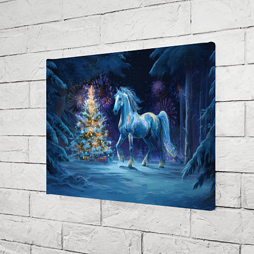 Картина прямоугольная Сияющая новогодняя лошадка / 3D-принт – фото 3