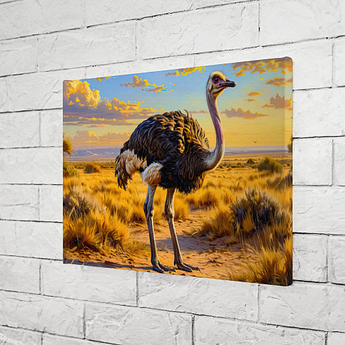 Картина прямоугольная Страус саванны / 3D-принт – фото 3