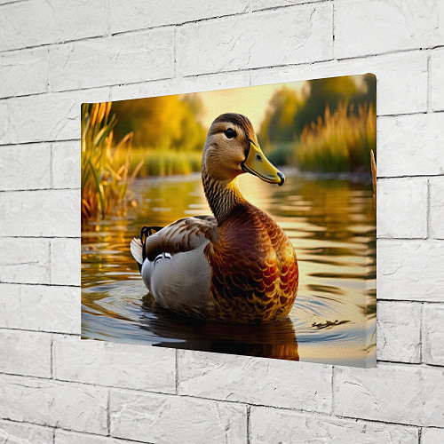 Картина прямоугольная Утка на пруду / 3D-принт – фото 3