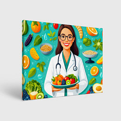 Холст прямоугольный Здоровое питание с экспертом, цвет: 3D-принт