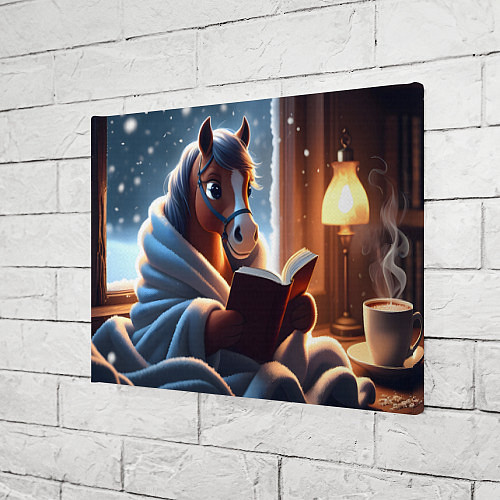 Картина прямоугольная Лошадка с книгой / 3D-принт – фото 3