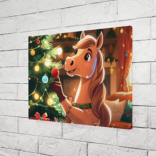 Картина прямоугольная Лошадка наряжает елку / 3D-принт – фото 3