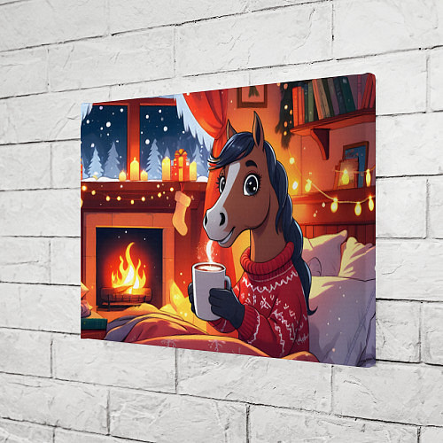 Картина прямоугольная Лошадка зимним вечером / 3D-принт – фото 3