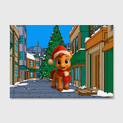 Холст прямоугольный Новогодняя лошадка и елка, цвет: 3D-принт — фото 2