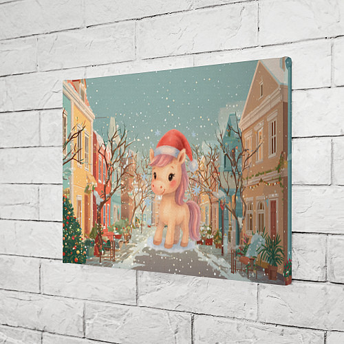 Картина прямоугольная Маленькая новогодняя милая лошадка / 3D-принт – фото 3