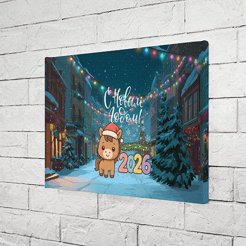 Картина прямоугольная Новогодняя лошадка 2026 год / 3D-принт – фото 3