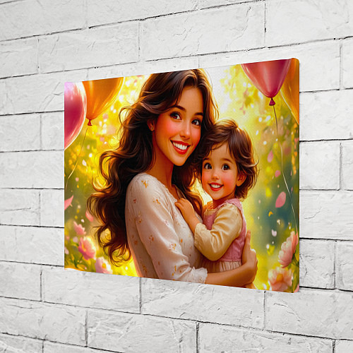 Картина прямоугольная Мама и дочка: мгновение счастья / 3D-принт – фото 3