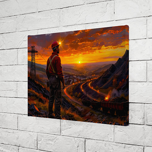 Картина прямоугольная Шахтёр на закате / 3D-принт – фото 3