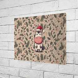 Холст прямоугольный Новогодняя лошадка на фоне елочных веток, цвет: 3D-принт — фото 2