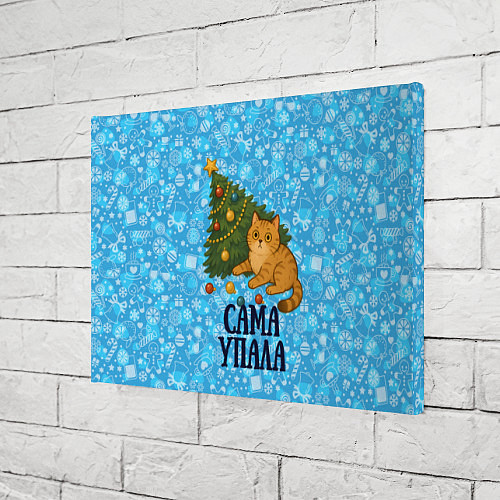 Картина прямоугольная Ёлка сама упала - кот уронил елку / 3D-принт – фото 3