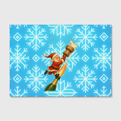 Холст прямоугольный Санта летит на пробке шампанского, цвет: 3D-принт — фото 2