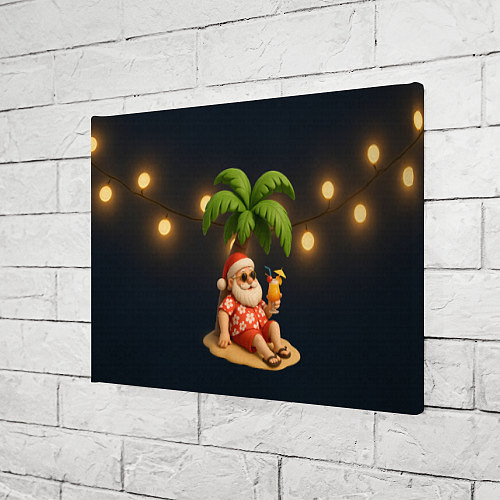 Картина прямоугольная Санта чиллит под пальмой / 3D-принт – фото 3