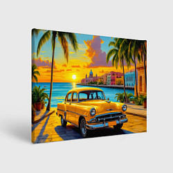 Картина прямоугольная Золотой закат над набережной