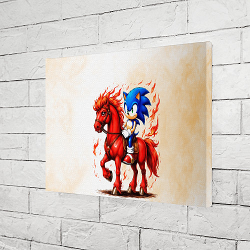 Картина прямоугольная Соник верхом на коне / 3D-принт – фото 3