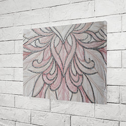 Холст прямоугольный Нежно розовый орнамент из перьев, цвет: 3D-принт — фото 2