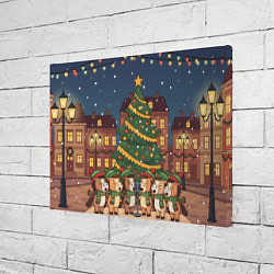 Холст прямоугольный Новогодний хор лошадок, цвет: 3D-принт — фото 2