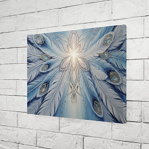 Картина прямоугольная Ледяной перьевой орнамент со светом / 3D-принт – фото 3
