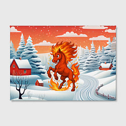 Холст прямоугольный Огненная красная лошадка, цвет: 3D-принт — фото 2