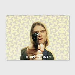 Холст прямоугольный Кобейн с пистолетом, цвет: 3D-принт — фото 2