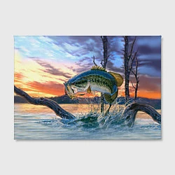 Холст прямоугольный Рыба над водой, цвет: 3D-принт — фото 2