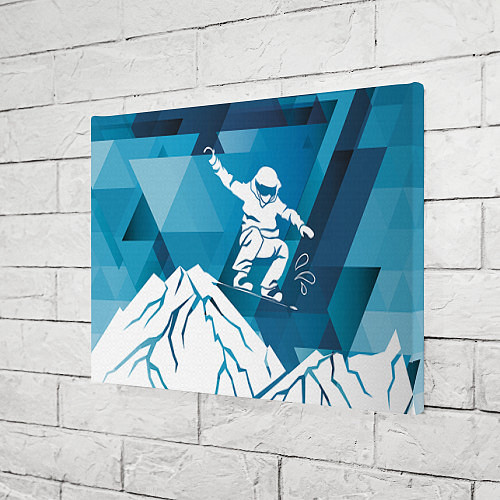 Картина прямоугольная Горы и сноубордист / 3D-принт – фото 3