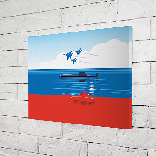 Картина прямоугольная Россия: Триколор армии / 3D-принт – фото 3