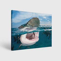 Холст прямоугольный Хищная акула, цвет: 3D-принт