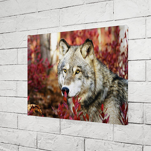 Картина прямоугольная Волк в кустах / 3D-принт – фото 3